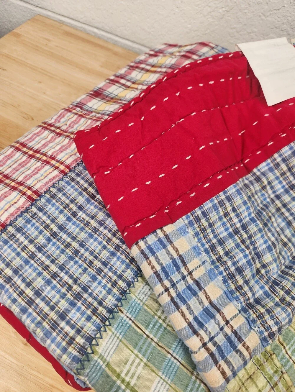 Pottery Barn Kids Laguna Plaid Patchwork Quilt Sz Twin Primary Colors Americana